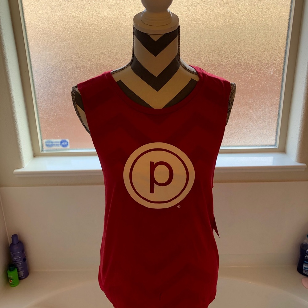 NWT! Classic Circle P Tank White on Red